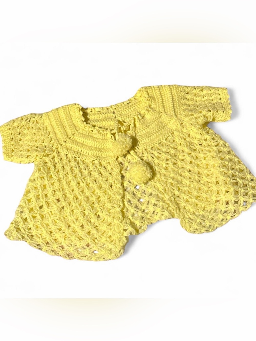 Handmade Yellow Knitted Baby Bolero Sweater size 2T